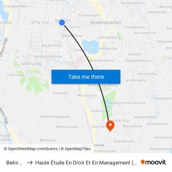 Bekiraro to Haute Étude En Droit Et En Management (Hedm) map