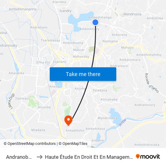 Andranobevava to Haute Étude En Droit Et En Management (Hedm) map