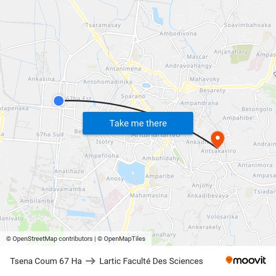 Tsena Coum 67 Ha to Lartic Faculté Des Sciences map