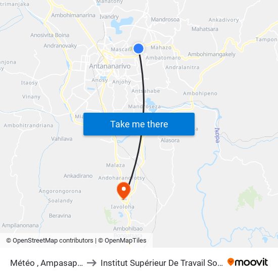 Météo , Ampasapito to Institut Supérieur De Travail Social map