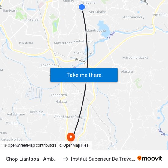 Shop Liantsoa - Ambatoroka to Institut Supérieur De Travail Social map
