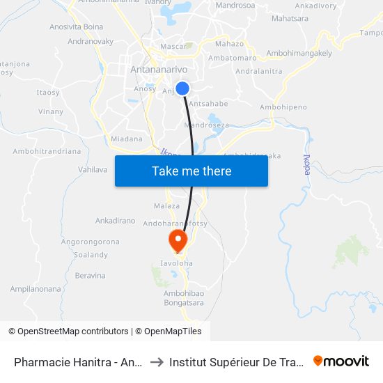 Pharmacie Hanitra - Antsakaviro to Institut Supérieur De Travail Social map