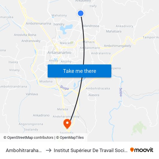 Ambohitrarahaba to Institut Supérieur De Travail Social map