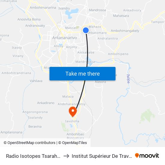 Radio Isotopes Tsarahonenana to Institut Supérieur De Travail Social map