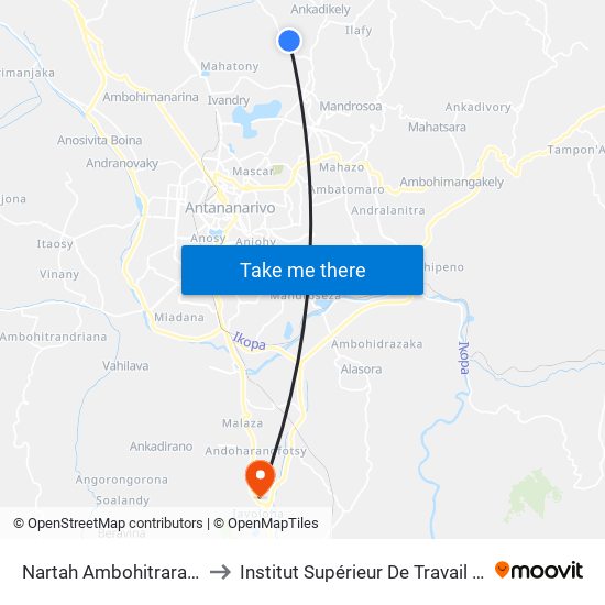 Nartah Ambohitrarahaba to Institut Supérieur De Travail Social map