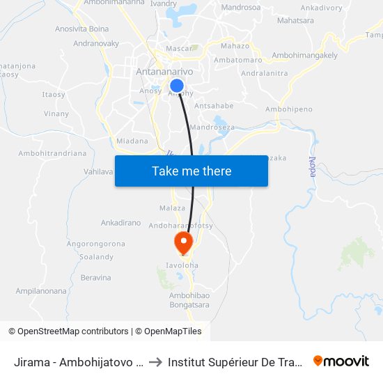 Jirama - Ambohijatovo Ambony to Institut Supérieur De Travail Social map