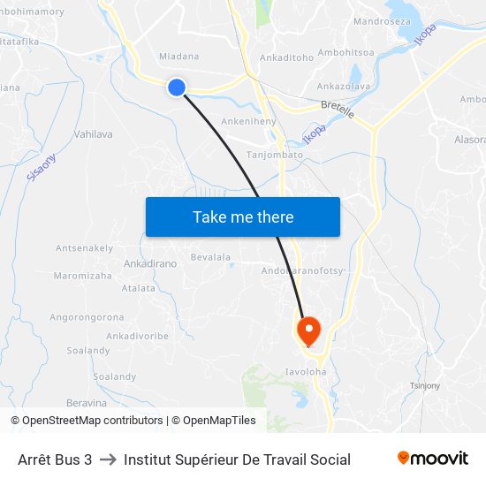 Arrêt Bus 3 to Institut Supérieur De Travail Social map