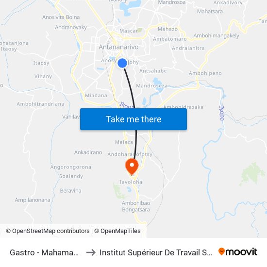 Gastro - Mahamasina to Institut Supérieur De Travail Social map