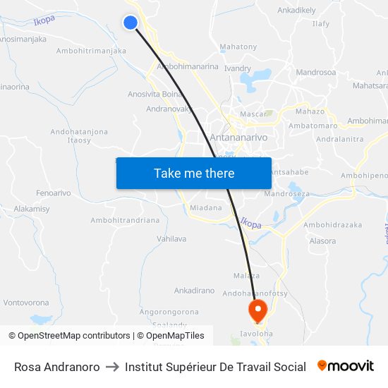 Rosa Andranoro to Institut Supérieur De Travail Social map