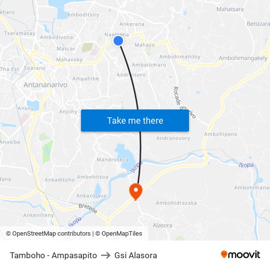 Tamboho - Ampasapito to Gsi Alasora map