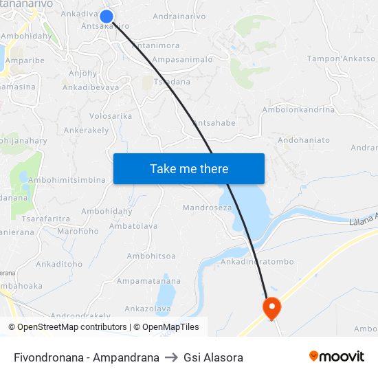 Fivondronana - Ampandrana to Gsi Alasora map