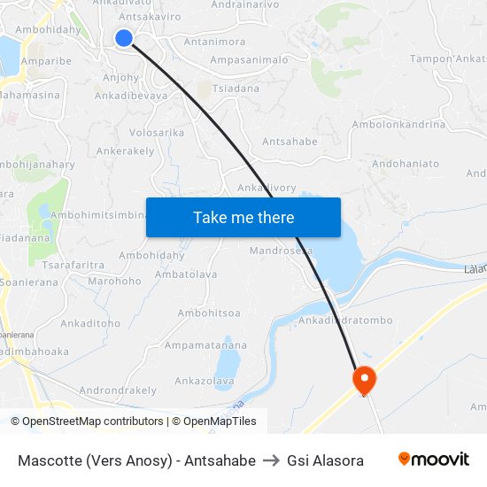 Mascotte (Vers Anosy) - Antsahabe to Gsi Alasora map