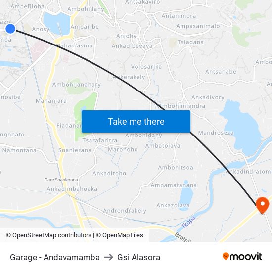 Garage - Andavamamba to Gsi Alasora map