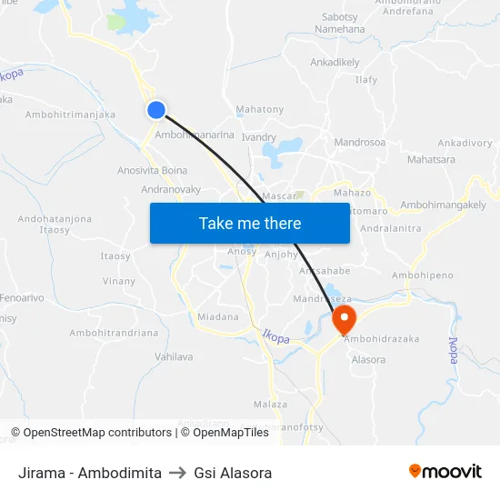 Jirama - Ambodimita to Gsi Alasora map