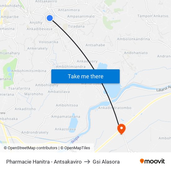 Pharmacie Hanitra - Antsakaviro to Gsi Alasora map