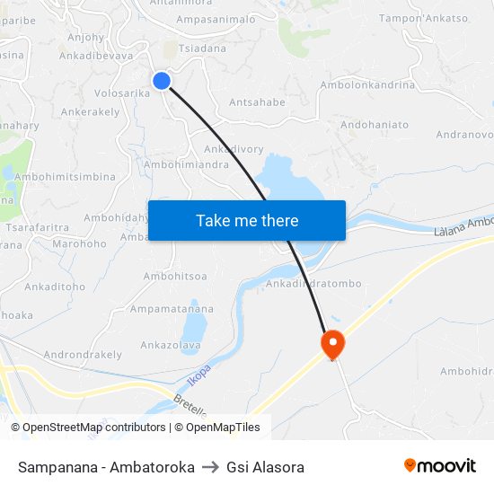 Sampanana - Ambatoroka to Gsi Alasora map