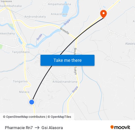 Pharmacie Rn7 to Gsi Alasora map
