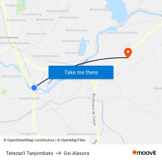 Tetezan'I Tanjombato to Gsi Alasora map
