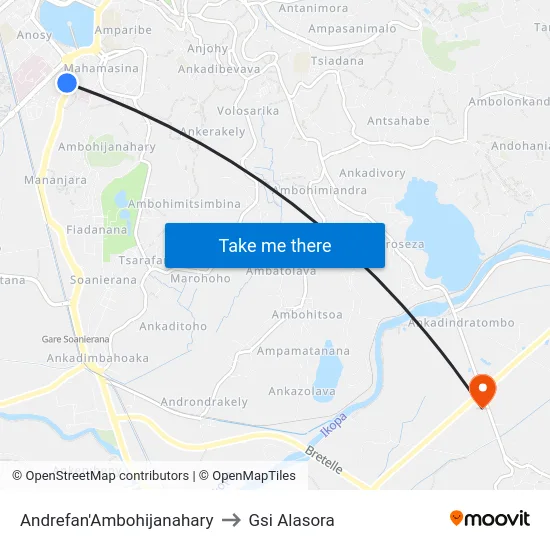 Andrefan'Ambohijanahary to Gsi Alasora map