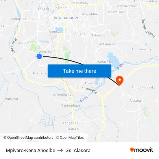 Mpivaro-Kena Anosibe to Gsi Alasora map