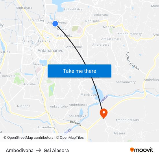 Ambodivona to Gsi Alasora map