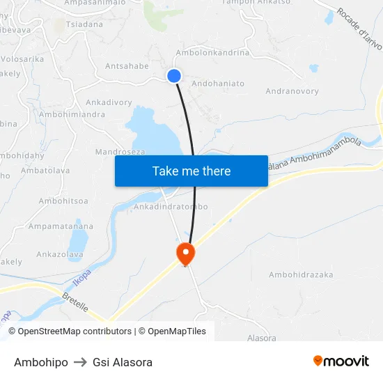 Ambohipo to Gsi Alasora map