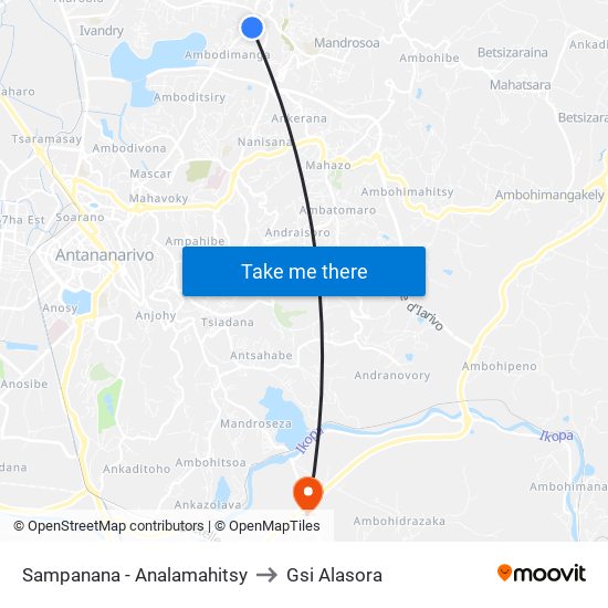 Sampanana - Analamahitsy to Gsi Alasora map