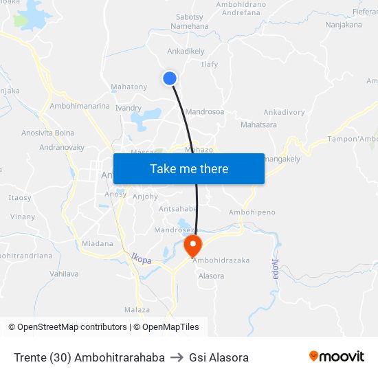 Trente (30) Ambohitrarahaba to Gsi Alasora map