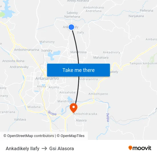 Ankadikely Ilafy to Gsi Alasora map