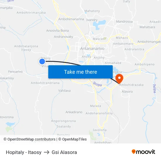 Hopitaly - Itaosy to Gsi Alasora map