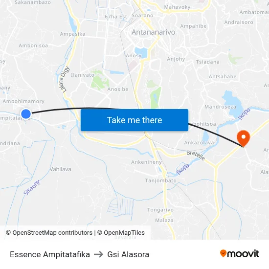 Essence Ampitatafika to Gsi Alasora map