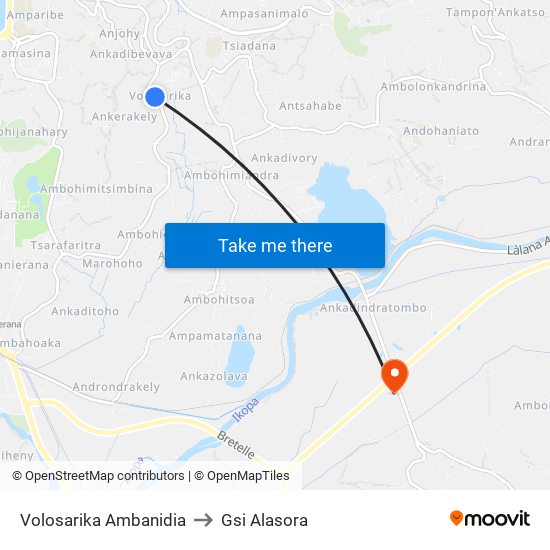 Volosarika Ambanidia to Gsi Alasora map
