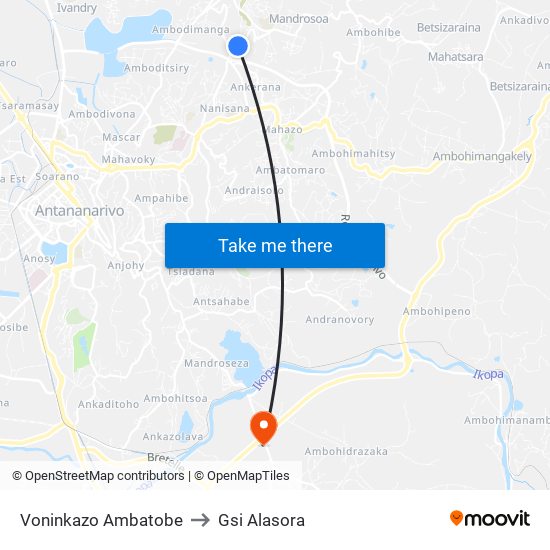 Voninkazo Ambatobe to Gsi Alasora map