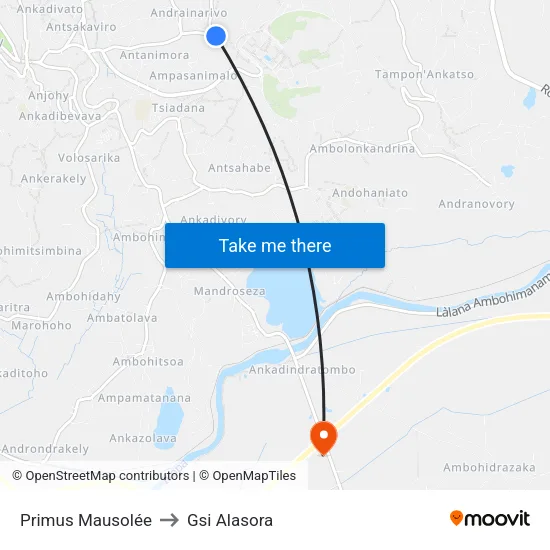 Primus Mausolée to Gsi Alasora map