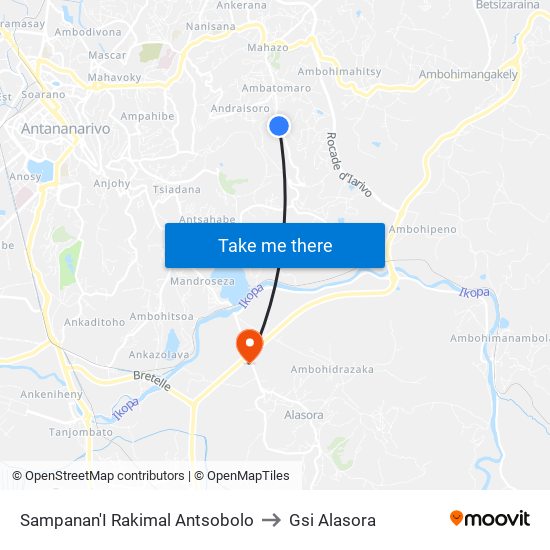 Sampanan'I Rakimal Antsobolo to Gsi Alasora map