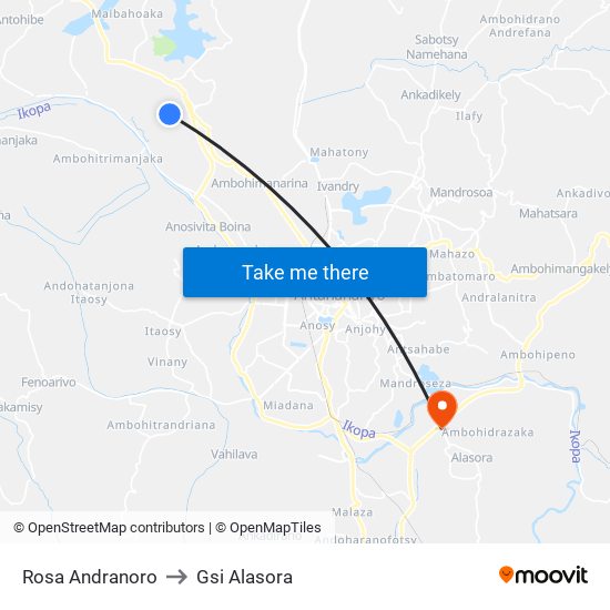 Rosa Andranoro to Gsi Alasora map
