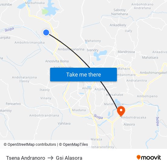 Tsena Andranoro to Gsi Alasora map