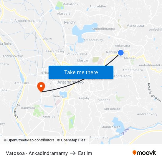 Vatosoa - Ankadindramamy to Estiim map