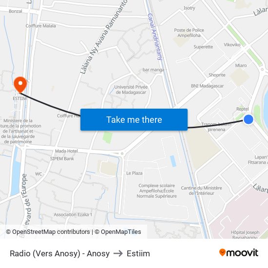 Radio (Vers Anosy) - Anosy to Estiim map