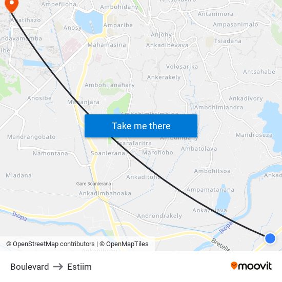 Boulevard to Estiim map