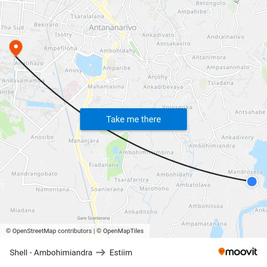Shell - Ambohimiandra to Estiim map