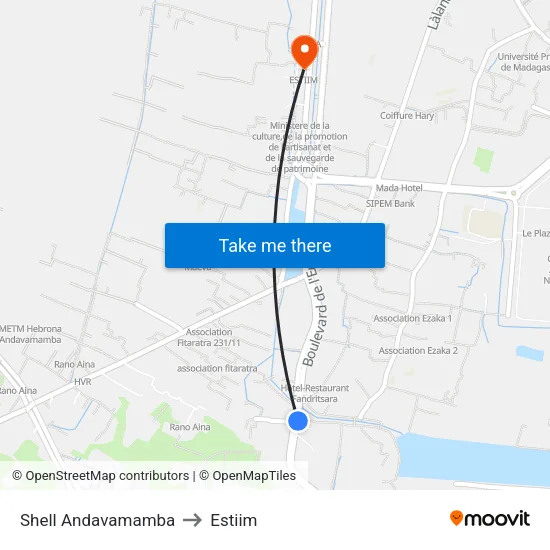 Shell Andavamamba to Estiim map