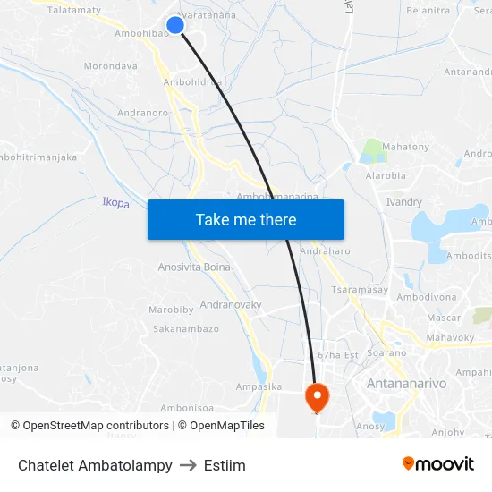 Chatelet Ambatolampy to Estiim map