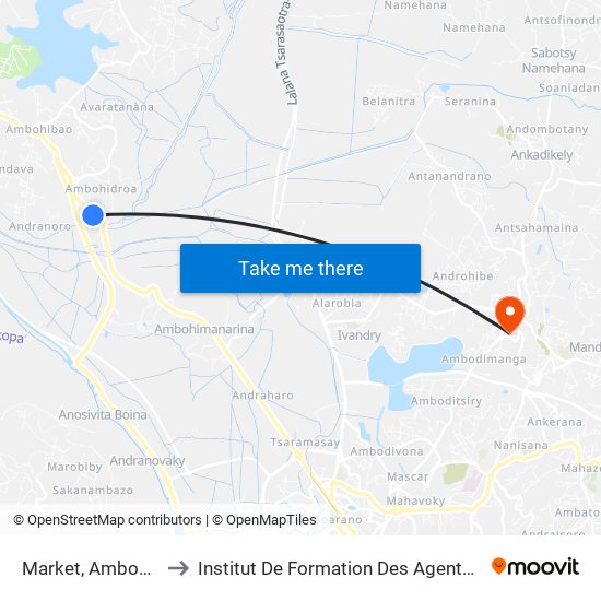 Market, Ambohidroa to Institut De Formation Des Agents De Santé map