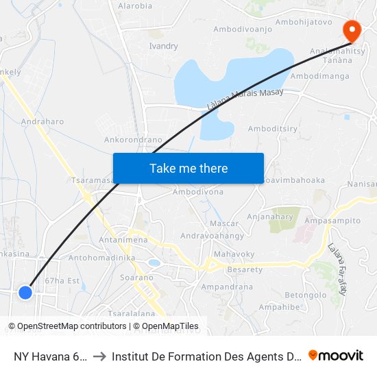 NY Havana 67ha to Institut De Formation Des Agents De Santé map