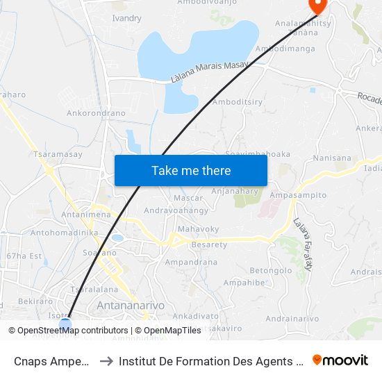 Cnaps Ampefiloha to Institut De Formation Des Agents De Santé map