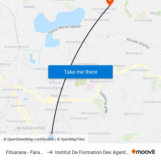 Fitsarana - Faravohitra to Institut De Formation Des Agents De Santé map
