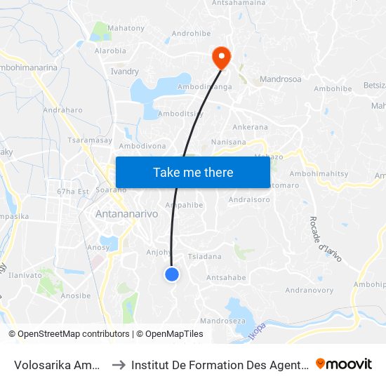 Volosarika Ambanidia to Institut De Formation Des Agents De Santé map