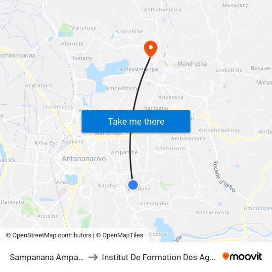 Sampanana Ampasanimalo to Institut De Formation Des Agents De Santé map