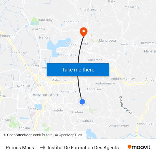 Primus Mausolée to Institut De Formation Des Agents De Santé map